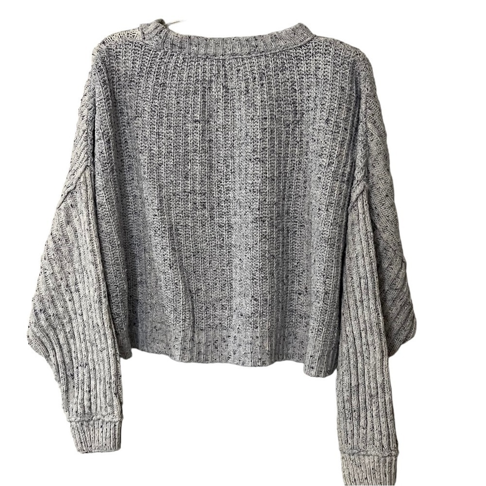 Free People On Your Side Cropped Cable Knit boxy slouchy  Crew Neck Sweater L - Picture 7 of 15